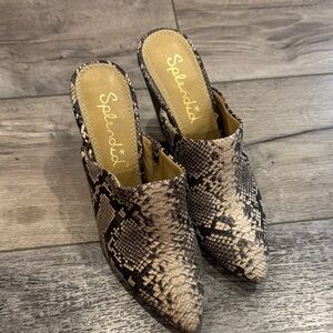 Splendid Snake Pattern Mules - brown and Tan size 6